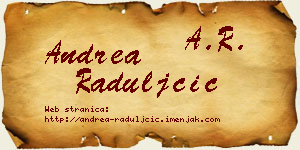 Andrea Raduljčić vizit kartica